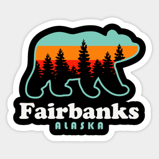 Fairbanks Alaska Vacation Travel Bear Trees Sticker